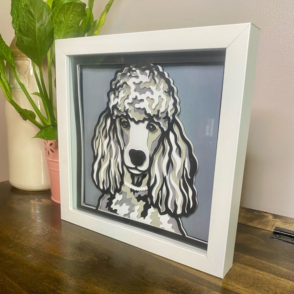 3D Poodle Shadowbox - Picture 3 of 8